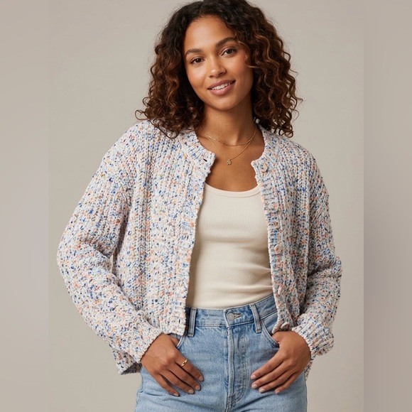 Raga x Revolve Rainbow Cropped Chunky Knit Cardigan NWT Size 2X